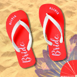 Personalised Bachelorette Bride Flip Flops<br><div class="desc">Personalised Bachelorette Bride flip flops gift for bride.</div>