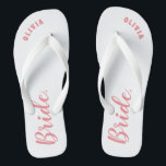 Personalised Bachelorette Bride Flip Flops<br><div class="desc">Personalised Bachelorette Bride flip flops gift for bride.</div>