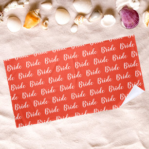 Personalised Bachelorette Bride Pattern Beach Towel