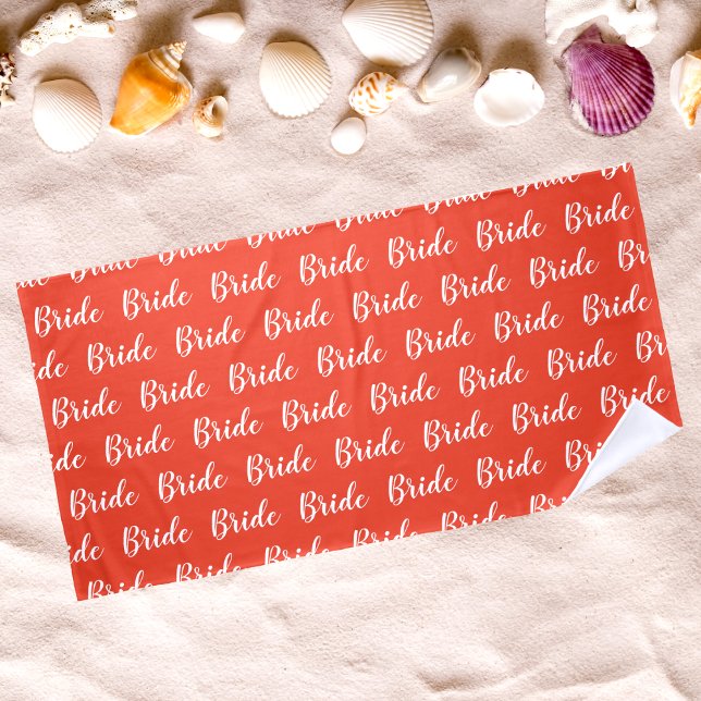 Personalised Bachelorette Bride Pattern Beach Towel (Creator Uploaded)