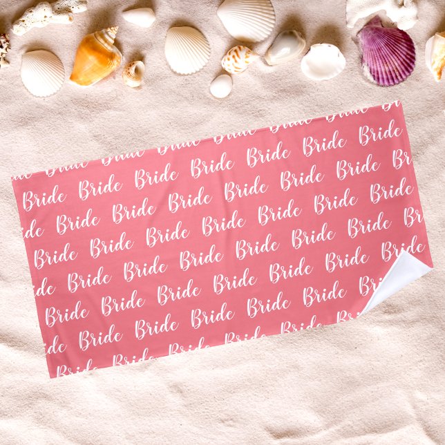 Personalised Bachelorette Bride Pattern Beach Towel (Creator Uploaded)