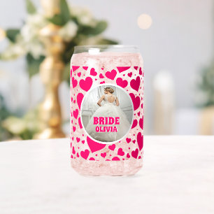 Personalised Bachelorette Bride Photo Name Can Glass