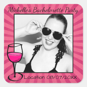 Personalised Bachelorette Frame Square Sticker