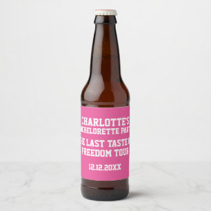 Personalised Bachelorette Last Taste of Freedom Beer Bottle Label
