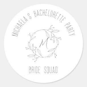 Personalised  Bachelorette Party  Bride Squad Classic Round Sticker