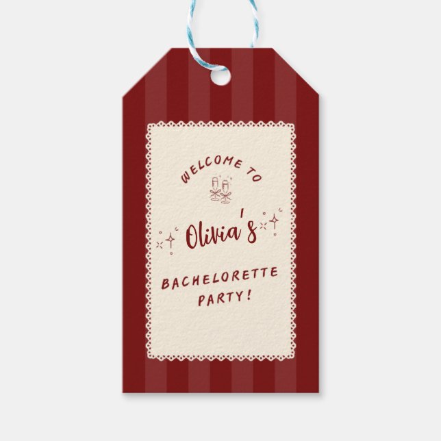 Personalised Bachelorette Party Gift Tags  (Front)