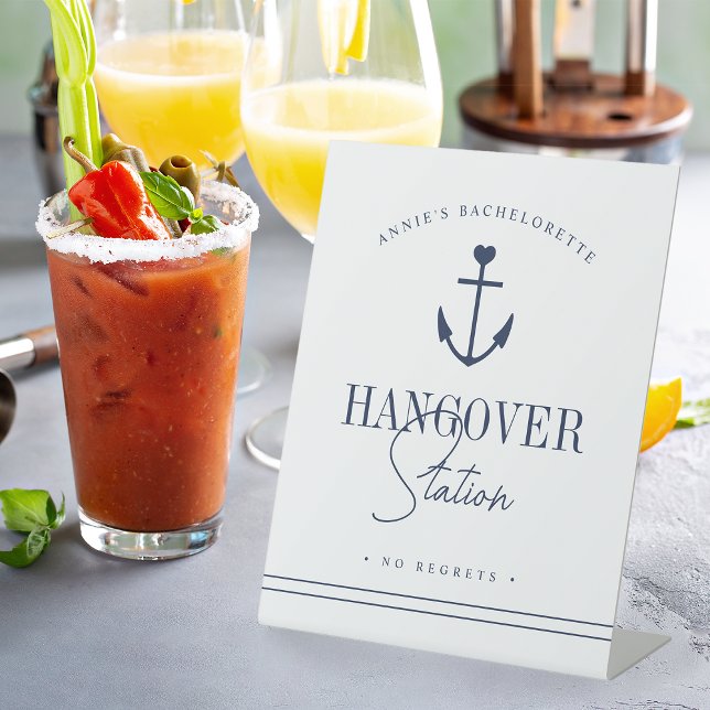 Personalised Bachelorette Party Hangover Station Pedestal Sign (Creator Uploaded)