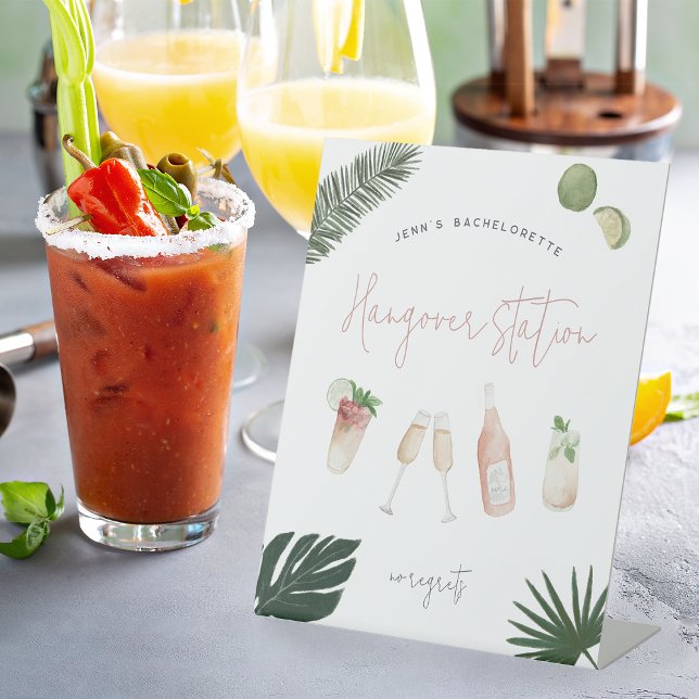 Personalised Bachelorette Party Hangover Station Pedestal Sign (Creator Uploaded)