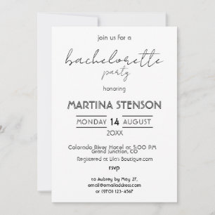 Personalised Bachelorette Party Invitation