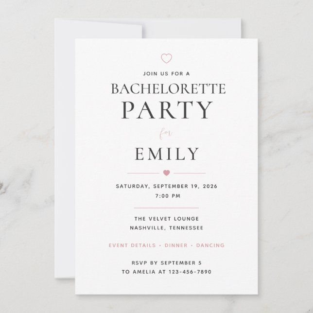 Personalised Bachelorette Party Invitation (Front)