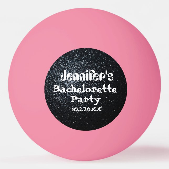 Personalised Bachelorette Party Name Date Ping Pong Ball (Back)