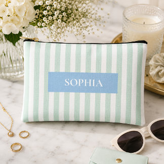 Personalised Bachelorette Party Striped Accessory Pouch