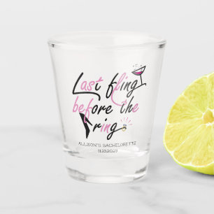 Personalised bachelorette weekend party favour shot glass