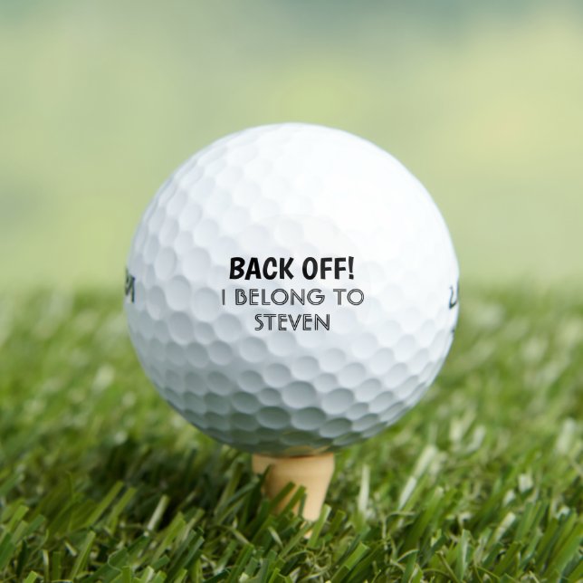 Personalised Back Off Funny Golf Balls (Insitu Tee)