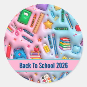 Personalised Back to School 2026 Classic Round Sticker
