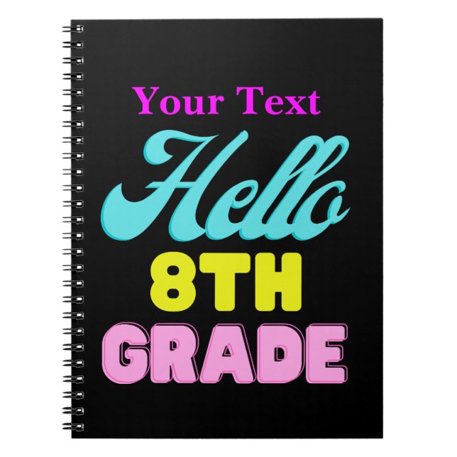 Personalised Back to School, 8th.Grade Notebook (Front)