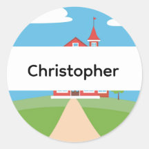 Personalised Back to School Building Name Stickers