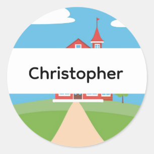 Personalised Back to School Building Name Stickers