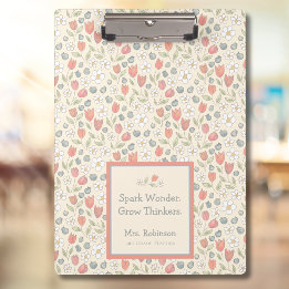 Personalised Back‑to‑School Floral Teacher Clipboard