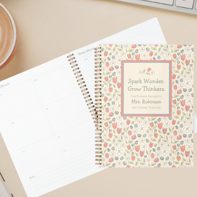 Personalised Back‑to‑School Floral Teacher Planner (Personalized Back‑to‑School Teacher Planner | Spark Wonder Theme  )