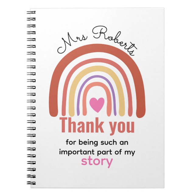 Personalised Back To School  for Teachers Students Notebook (Front)