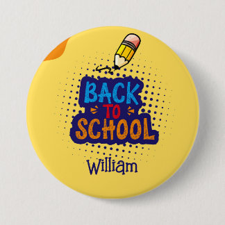 Personalised "Back To School" Fun Doodle 7.5 Cm Round Badge