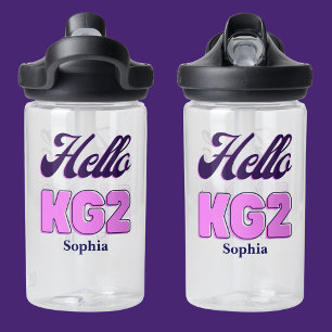 Personalised Back To School, KG2, Hello Kg2 Water Bottle