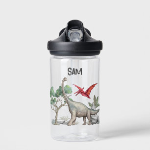 Personalised Back to School Kids Dinosaur Water Bottle