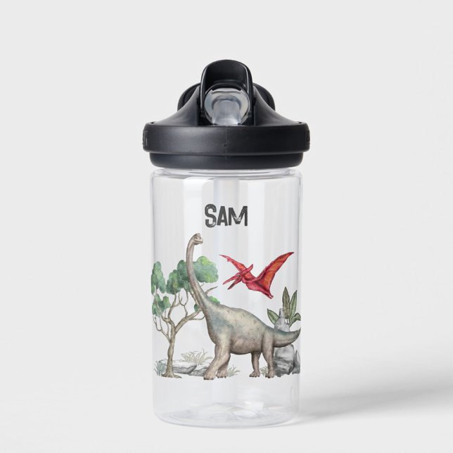 Personalised Back to School Kids Dinosaur Water Bottle (Creator Uploaded)