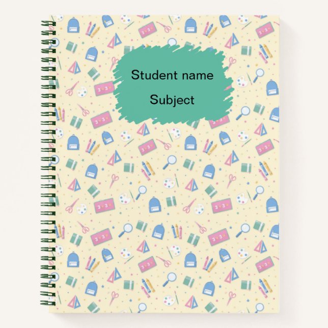Personalised Back to School Notebook | Custom Name (Front)