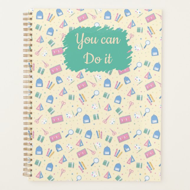 Personalised Back to School Notebook | Custom Name Planner (Front)