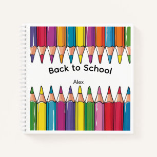 Personalised Back to School Notebook with Pencils