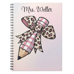 Personalised back to school Pencil with bow Notebook