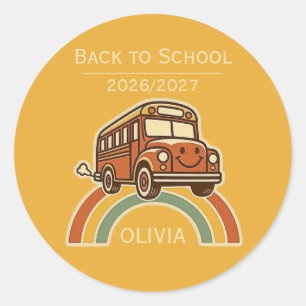 Personalised Back to School Round Stickers
