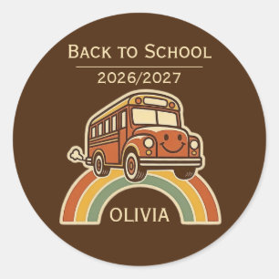 Personalised Back to School Round Stickers