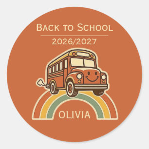 Personalised Back to School Round Stickers