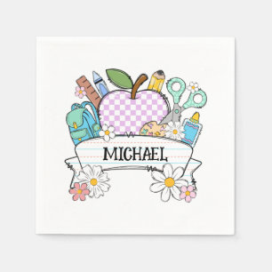 Personalised Back-to-School Supplies with Apple 2 Napkin