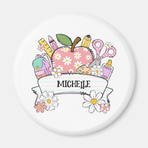 Personalised Back-to-School Supplies with Apple Magnet