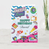 Personalised Back to the 90s Retro Birthday Card