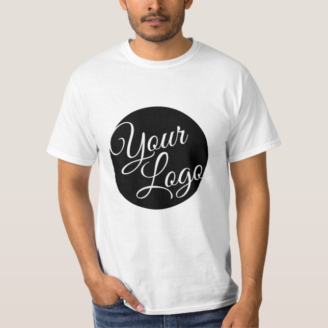 Personalised Background Colour Modern Add Your Log T-Shirt (Front)