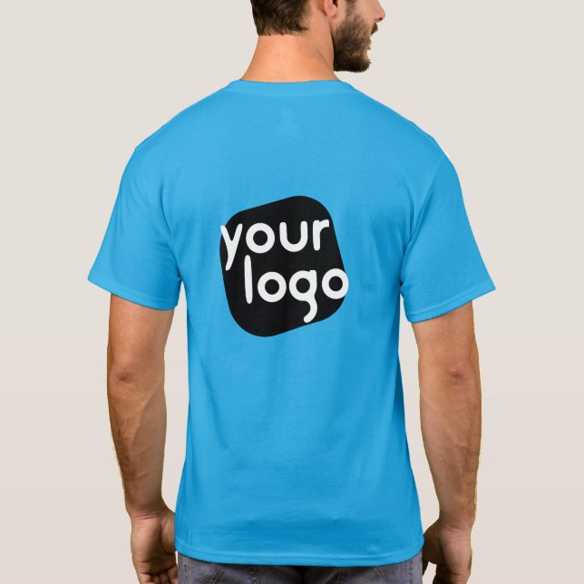 Personalised Background Colour Modern Add Your Log T-Shirt (Back)