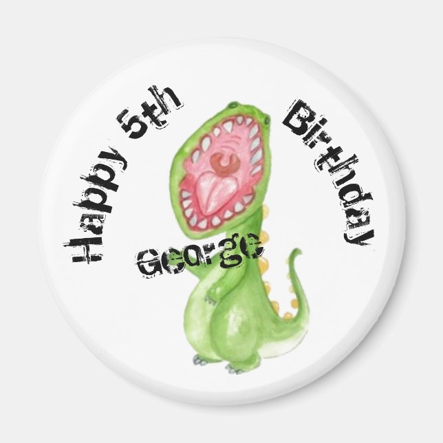 Personalised Badge - Happy (5th) Birthday Magnet (Front)