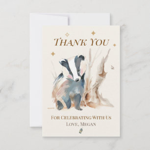 Personalised Badger Thank You Note Card
