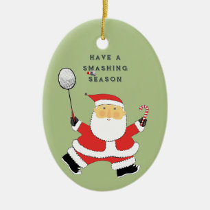 personalised badminton collectable ceramic tree decoration