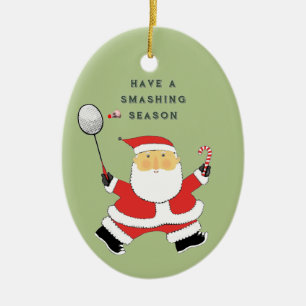 personalised badminton collectable ceramic tree decoration
