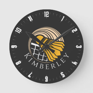 Personalised Badminton Modern Player Coach Birdie  Round Clock