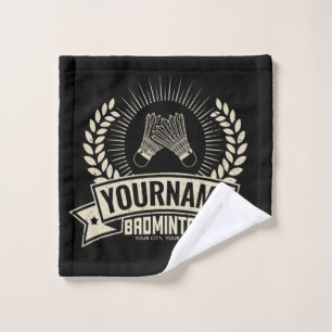 Personalised Badminton Player Name Racquet Sports  Bath Towel Set