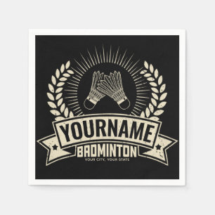 Personalised Badminton Player Name Racquet Sports  Napkin