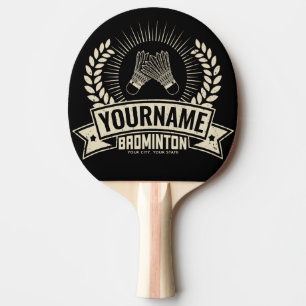 Personalised Badminton Player Name Racquet Sports  Ping Pong Paddle