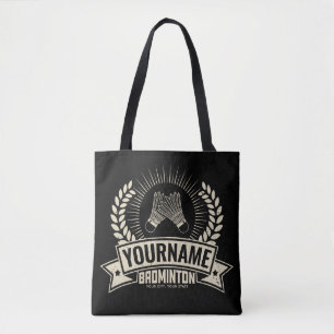 Personalised Badminton Player Name Racquet Sports  Tote Bag